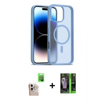 MARSİLYAN™- iPhone 16 Pro Max Kılıf Siluet Minimal Prime - Şeffaf 360 Full Body Arka Koruyucu + Raze Metal Kamera Lens - NLGY