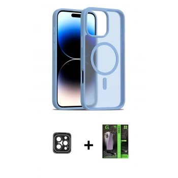 MARSİLYAN™- iPhone 16 Pro Max Kılıf Siluet Minimal Prime - Şeffaf 360 Full Body Arka Koruyucu + PVD Metal Kamera Lens - SH