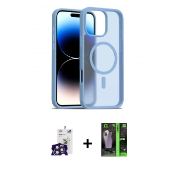 MARSİLYAN™- iPhone 16 Pro Max Kılıf Siluet Minimal Prime - Şeffaf 360 Full Body Arka Koruyucu + Bilvis Titan Kamera Lens - TMGI