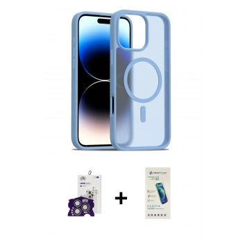 MARSİLYAN™- iPhone 16 Pro Max Kılıf Siluet Minimal Prime - Şeffaf Pasifik Cam Ekran Koruyucu + Bilvis Titan Kamera Lens - GS