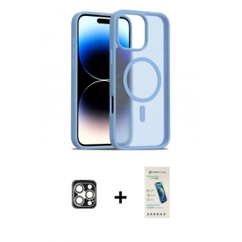 MARSİLYAN™- iPhone 16 Pro Max Kılıf Siluet Minimal Prime - Şeffaf Pasifik Cam Ekran Koruyucu + PVD Metal Kamera Lens - GS