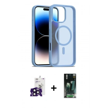 MARSİLYAN™- iPhone 16 Pro Max Kılıf Siluet Minimal Prime - Siyah 360 Mat Full Body Arka Koruyucu + Bilvis Titan Kamera Lens - SH