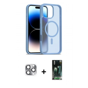 MARSİLYAN™- iPhone 16 Pro Max Kılıf Siluet Minimal Prime - Siyah 360 Mat Full Body Arka Koruyucu + Pers Alüminyum Kamera Lens - GI