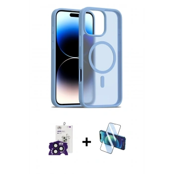 MARSİLYAN™- iPhone 16 Pro Max Kılıf Siluet Minimal Prime - Siyah 3D Antistatik Cam Ekran Koruyucu + Bilvis Titan Kamera Lens - SH