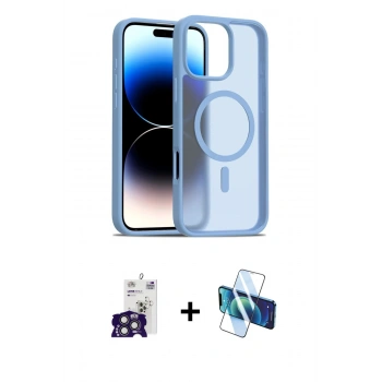 MARSİLYAN™- iPhone 16 Pro Max Kılıf Siluet Minimal Prime - Siyah 3D Antistatik Cam Ekran Koruyucu + Bilvis Titan Kamera Lens - TMGI