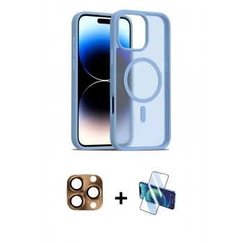 MARSİLYAN™- iPhone 16 Pro Max Kılıf Siluet Minimal Prime - Siyah 3D Antistatik Cam Ekran Koruyucu + Pers Alüminyum Kamera Lens - CLTM