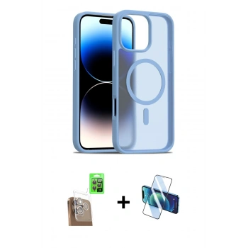 MARSİLYAN™- iPhone 16 Pro Max Kılıf Siluet Minimal Prime - Siyah 3D Antistatik Cam Ekran Koruyucu + Raze Metal Kamera Lens - CLTM