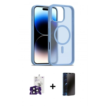 MARSİLYAN™- iPhone 16 Pro Max Kılıf Siluet Minimal Prime - Siyah 3D Antistatik Hayalet Cam Ekran Koruyucu + Bilvis Titan Kamera Lens - SH