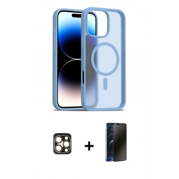 MARSİLYAN™- iPhone 16 Pro Max Kılıf Siluet Minimal Prime - Siyah 3D Antistatik Hayalet Cam Ekran Koruyucu + PVD Metal Kamera Lens - GD