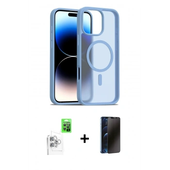 MARSİLYAN™- iPhone 16 Pro Max Kılıf Siluet Minimal Prime - Siyah 3D Antistatik Hayalet Cam Ekran Koruyucu + Raze Metal Kamera Lens - BZ