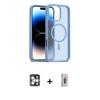 MARSİLYAN™- iPhone 16 Pro Max Kılıf Siluet Minimal Prime - Siyah Bilvis 3D Cam Ekran Koruyucu + PVD Metal Kamera Lens - GS