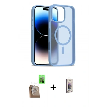 MARSİLYAN™- iPhone 16 Pro Max Kılıf Siluet Minimal Prime - Siyah Bilvis 3D Cam Ekran Koruyucu + Raze Metal Kamera Lens - CLTM