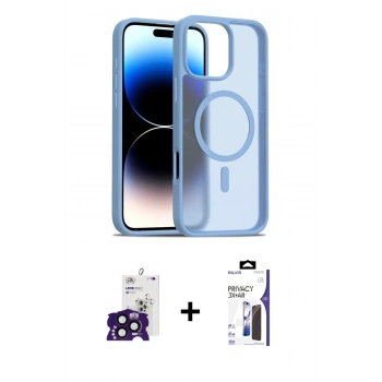 MARSİLYAN™- iPhone 16 Pro Max Kılıf Siluet Minimal Prime - Siyah Bilvis 3X AR Hayalet Cam Ekran Koruyucu + Bilvis Titan Kamera Lens - SH