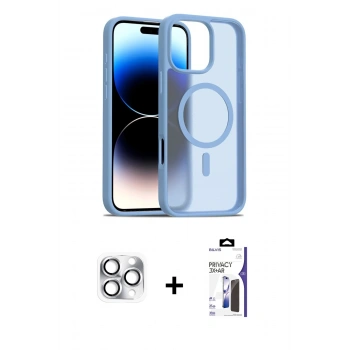 MARSİLYAN™- iPhone 16 Pro Max Kılıf Siluet Minimal Prime - Siyah Bilvis 3X AR Hayalet Cam Ekran Koruyucu + Pers Alüminyum Kamera Lens - GS
