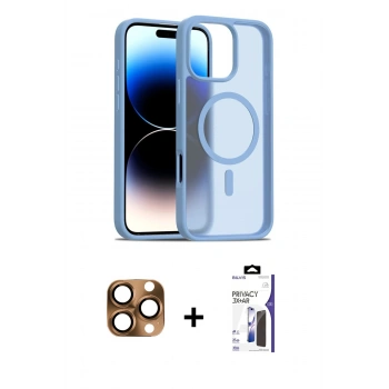 MARSİLYAN™- iPhone 16 Pro Max Kılıf Siluet Minimal Prime - Siyah Bilvis 3X AR Hayalet Cam Ekran Koruyucu + Pers Alüminyum Kamera Lens - CLTM