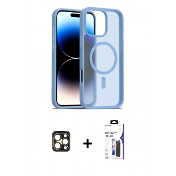 MARSİLYAN™- iPhone 16 Pro Max Kılıf Siluet Minimal Prime - Siyah Bilvis 3X AR Hayalet Cam Ekran Koruyucu + PVD Metal Kamera Lens - GD