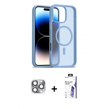 MARSİLYAN™- iPhone 16 Pro Max Kılıf Siluet Minimal Prime - Siyah Bilvis 3X AR HD Cam Ekran Koruyucu + Pers Alüminyum Kamera Lens - GI