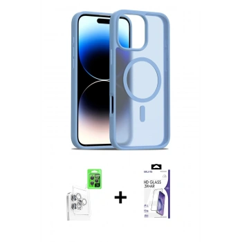 MARSİLYAN™- iPhone 16 Pro Max Kılıf Siluet Minimal Prime - Siyah Bilvis 3X AR HD Cam Ekran Koruyucu + Raze Metal Kamera Lens - BZ