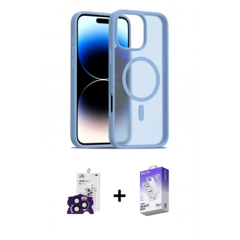 MARSİLYAN™- iPhone 16 Pro Max Kılıf Siluet Minimal Prime - Siyah Bilvis 5in1 3D Magic Cam Ekran Koruyucu + Bilvis Titan Kamera Lens - SH