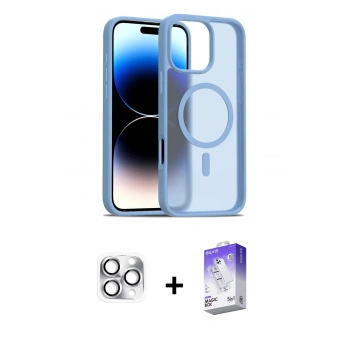 MARSİLYAN™- iPhone 16 Pro Max Kılıf Siluet Minimal Prime - Siyah Bilvis 5in1 3D Magic Cam Ekran Koruyucu + Pers Alüminyum Kamera Lens - GS