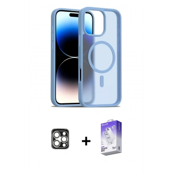 MARSİLYAN™- iPhone 16 Pro Max Kılıf Siluet Minimal Prime - Siyah Bilvis 5in1 3D Magic Cam Ekran Koruyucu + PVD Metal Kamera Lens - GS