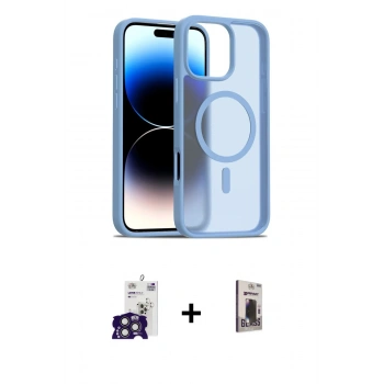 MARSİLYAN™- iPhone 16 Pro Max Kılıf Siluet Minimal Prime - Siyah Bilvis Hayalet Cam Ekran Koruyucu + Bilvis Titan Kamera Lens - TMGI