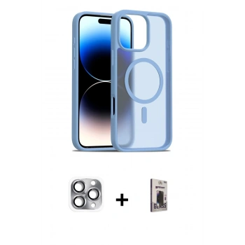 MARSİLYAN™- iPhone 16 Pro Max Kılıf Siluet Minimal Prime - Siyah Bilvis Hayalet Cam Ekran Koruyucu + Pers Alüminyum Kamera Lens - GI