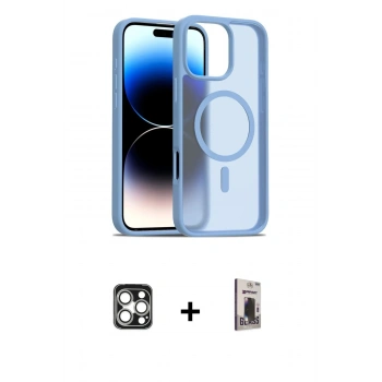 MARSİLYAN™- iPhone 16 Pro Max Kılıf Siluet Minimal Prime - Siyah Bilvis Hayalet Cam Ekran Koruyucu + PVD Metal Kamera Lens - GS