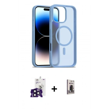 MARSİLYAN™- iPhone 16 Pro Max Kılıf Siluet Minimal Prime - Siyah Bilvis Hayalet Cam Ekran Koruyucu + Bilvis Titan Kamera Lens - SH