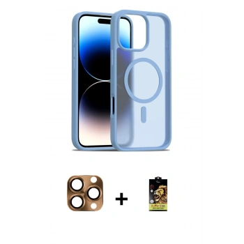MARSİLYAN™- iPhone 16 Pro Max Kılıf Siluet Minimal Prime - Siyah Buffer Cam Ekran Koruyucu + Pers Alüminyum Kamera Lens - CLTM