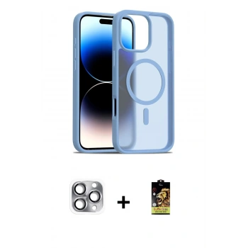 MARSİLYAN™- iPhone 16 Pro Max Kılıf Siluet Minimal Prime - Siyah Buffer Cam Ekran Koruyucu + Pers Alüminyum Kamera Lens - GI