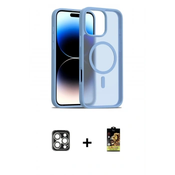 MARSİLYAN™- iPhone 16 Pro Max Kılıf Siluet Minimal Prime - Siyah Buffer Cam Ekran Koruyucu + PVD Metal Kamera Lens - GS