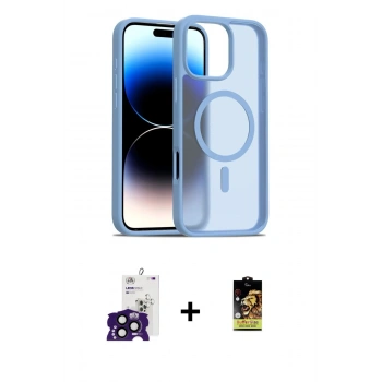 MARSİLYAN™- iPhone 16 Pro Max Kılıf Siluet Minimal Prime - Siyah Buffer Cam Ekran Koruyucu + Bilvis Titan Kamera Lens - SH