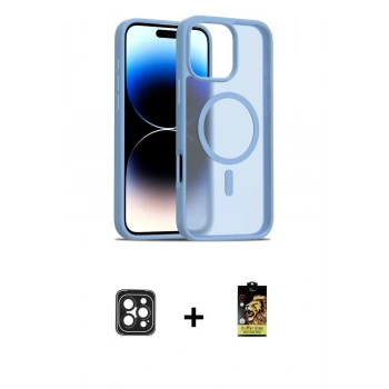 MARSİLYAN™- iPhone 16 Pro Max Kılıf Siluet Minimal Prime - Siyah Buffer Cam Ekran Koruyucu + PVD Metal Kamera Lens - SH