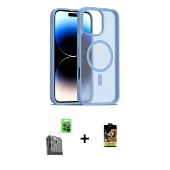 MARSİLYAN™- iPhone 16 Pro Max Kılıf Siluet Minimal Prime - Siyah Buffer Cam Ekran Koruyucu + Raze Metal Kamera Lens - SH
