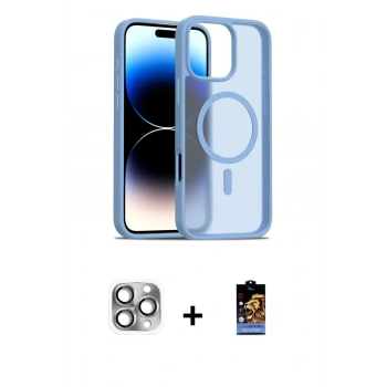 MARSİLYAN™- iPhone 16 Pro Max Kılıf Siluet Minimal Prime - Siyah Buffer Hayalet Cam Ekran Koruyucu + Pers Alüminyum Kamera Lens - GI