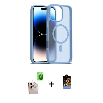 MARSİLYAN™- iPhone 16 Pro Max Kılıf Siluet Minimal Prime - Siyah Buffer Hayalet Cam Ekran Koruyucu + Raze Metal Kamera Lens - NLGY