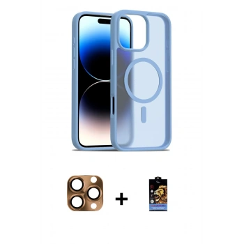 MARSİLYAN™- iPhone 16 Pro Max Kılıf Siluet Minimal Prime - Siyah Buffer Hayalet Cam Ekran Koruyucu + Pers Alüminyum Kamera Lens - CLTM