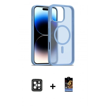 MARSİLYAN™- iPhone 16 Pro Max Kılıf Siluet Minimal Prime - Siyah Buffer Hayalet Cam Ekran Koruyucu + PVD Metal Kamera Lens - SH