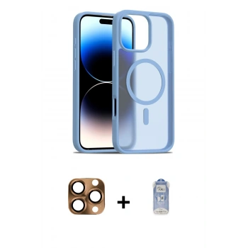 MARSİLYAN™- iPhone 16 Pro Max Kılıf Siluet Minimal Prime - Siyah Joko Magic 5D Cam + Pers Alüminyum Kamera Lens - CLTM