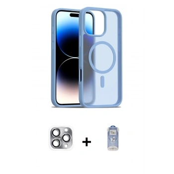 MARSİLYAN™- iPhone 16 Pro Max Kılıf Siluet Minimal Prime - Siyah Joko Magic 5D Cam + Pers Alüminyum Kamera Lens - GI