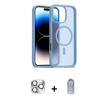MARSİLYAN™- iPhone 16 Pro Max Kılıf Siluet Minimal Prime - Siyah Joko Magic 5D Cam + Pers Alüminyum Kamera Lens - GS