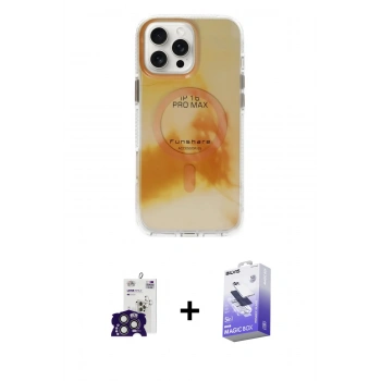 MARSİLYAN™- iPhone 16 Pro Max Kılıf Ufuk Doku Prime - Siyah Bilvis 5in1 5D Magic Hayalet Cam Ekran Koruyucu + Bilvis Titan Kamera Lens - TMGI