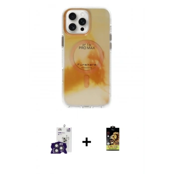 MARSİLYAN™- iPhone 16 Pro Max Kılıf Ufuk Doku Prime - Siyah Buffer Cam Ekran Koruyucu + Bilvis Titan Kamera Lens - TMGI