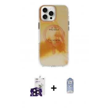 MARSİLYAN™- iPhone 16 Pro Max Kılıf Ufuk Doku Prime - Siyah Joko Magic 5D Cam + Bilvis Titan Kamera Lens - SH