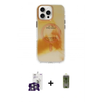 MARSİLYAN™- iPhone 16 Pro Max Kılıf Ufuk Doku Prime - Siyah Joko Magic 5D Hayalet Cam + Bilvis Titan Kamera Lens - GS