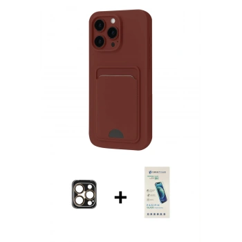 MARSİLYAN™- iPhone 16 Pro Max Kılıf Vadi Çizgi Prime - Şeffaf Pasifik Cam Ekran Koruyucu + PVD Metal Kamera Lens - GD