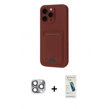 MARSİLYAN™- iPhone 16 Pro Max Kılıf Vadi Çizgi Prime - Şeffaf Pasifik Cam Ekran Koruyucu + Pers Alüminyum Kamera Lens - GI