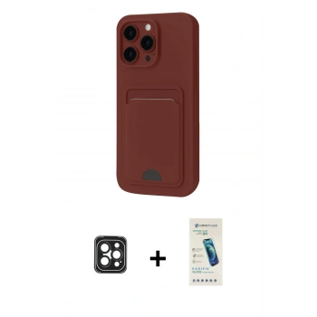 MARSİLYAN™- iPhone 16 Pro Max Kılıf Vadi Çizgi Prime - Şeffaf Pasifik Cam Ekran Koruyucu + PVD Metal Kamera Lens - SH