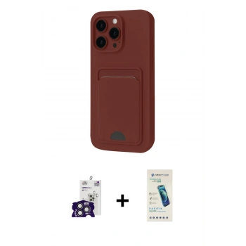 MARSİLYAN™- iPhone 16 Pro Max Kılıf Vadi Çizgi Prime - Şeffaf Pasifik Cam Ekran Koruyucu + Bilvis Titan Kamera Lens - TMGI